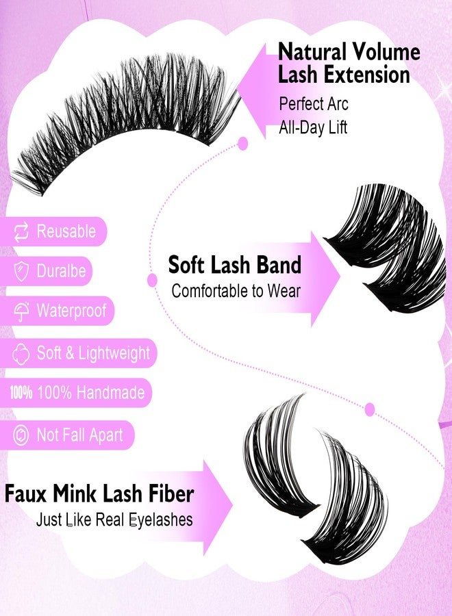 WENDY LASHES Lash Clusters 60D+80D Eyelash Clusters 518PCS Wispy Individual Lashes, 10-18MM D-curly Lash Extension DIY Cluster Eyelash Extensions for Beginners - Image 3